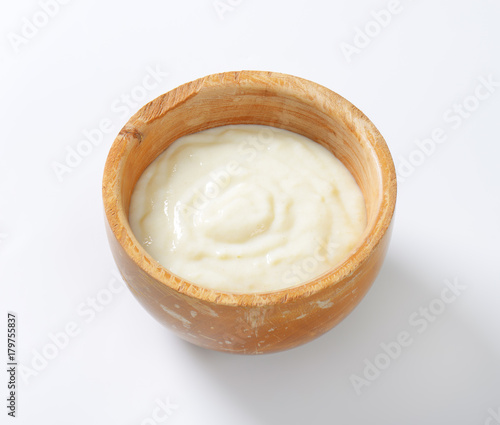 bowl of semolina pudding
