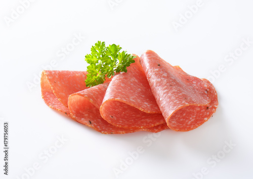 slices of spicy salami