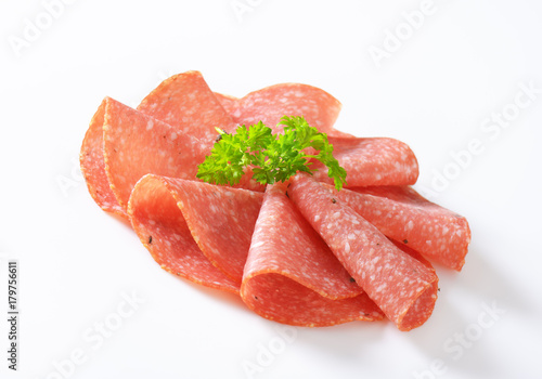 slices of spicy salami