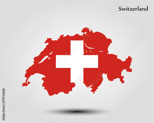 Canvas Print Map of Switzerland