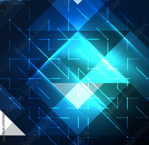 Cosmic electric background with shiny glowing plexus electricity impulses