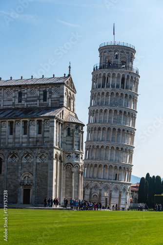 Leaning tower and Cathedral of Pisa, Italy.