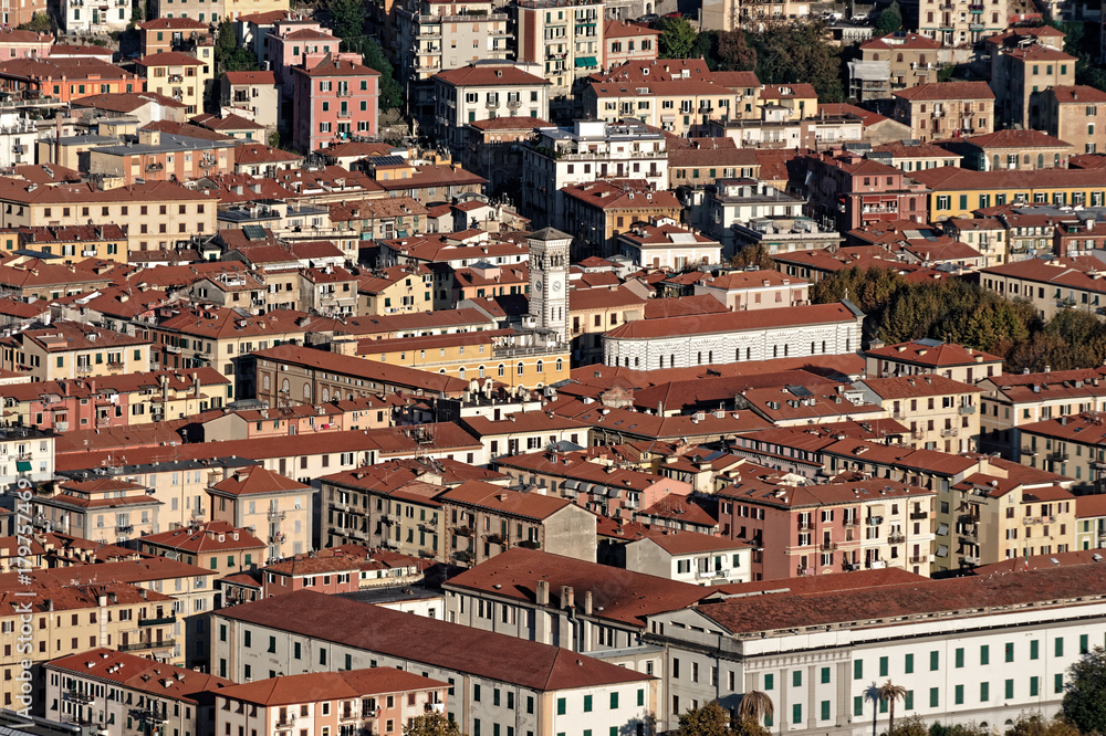 aerialview of la spezia from a hill