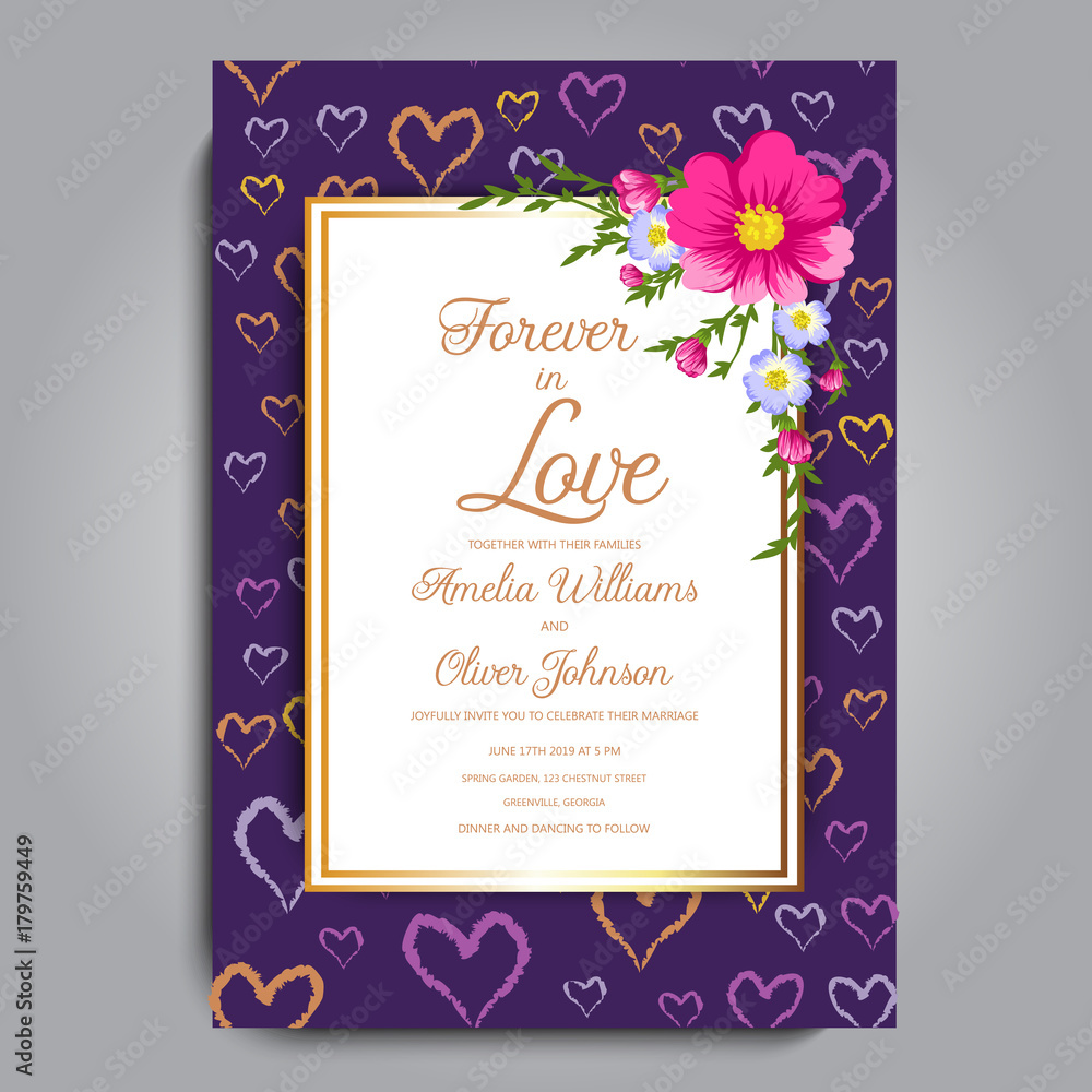 Greeting card with flowers, watercolor, can be used as invitation card for wedding, birthday and other holiday and summer background. Vector illustration. Greeting card with flowers, watercolor, can be used as invitation card for wedding, birthday and other holiday and summer background. Vector illustration.