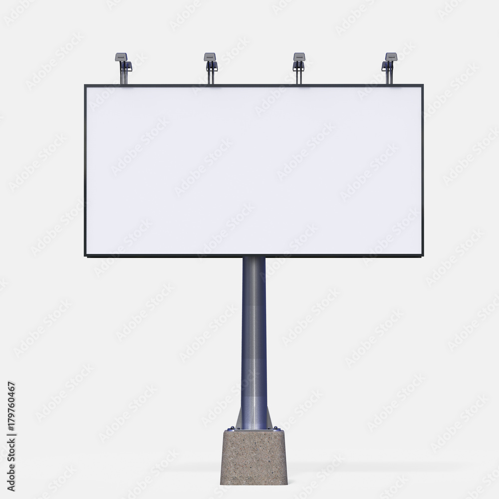 Blank white billboard template . render for your special design, isolated mockup Blank white billboard template . render for your special design, isolated mockup