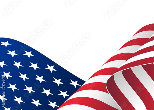 Illustration of waving USA flag.