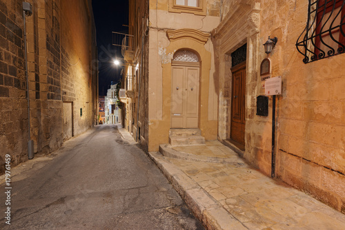 Miratur street in city Birgu  Vittoriosa  in Malta
