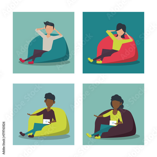 Coworking squares icons icon vector illustration graphic design