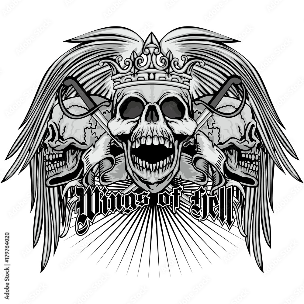 Obraz premium grunge skull coat of arms