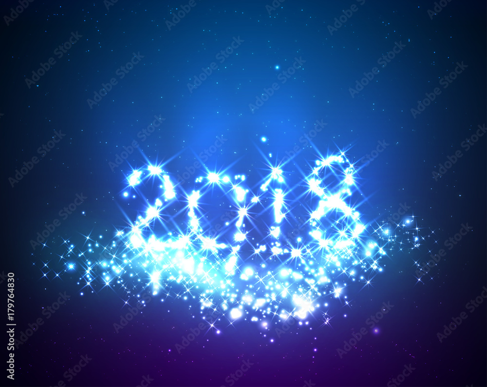 Happy New Year Greeting Background With Shine And Lights Happy New Year Greeting Background With Shine And Lights
