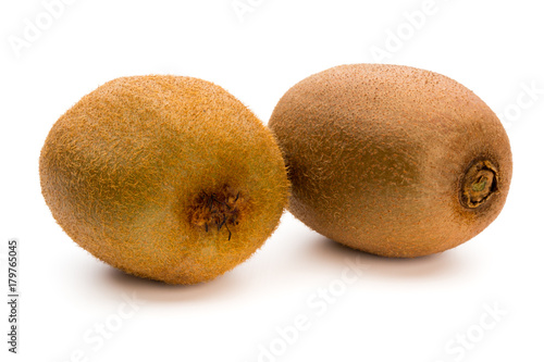 Kiwi fruit and sliced isolated on white background.