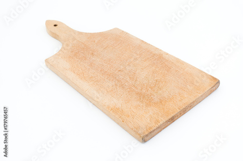 Worn wooden chopping board empty for mockup