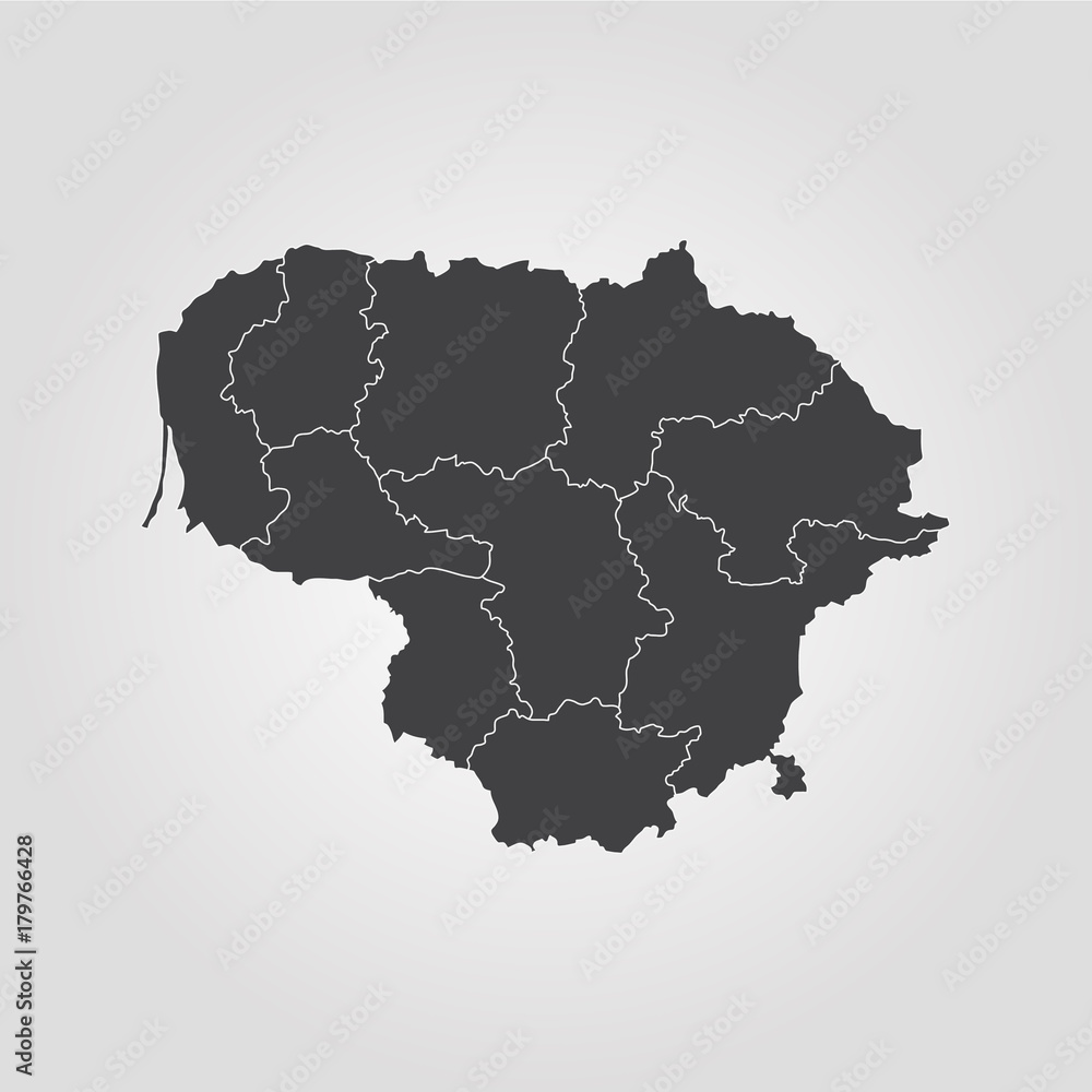 Obraz premium Map of Lithuania