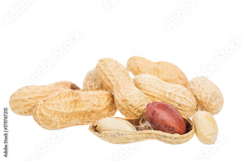 Wallpaper Mural Roasted peanuts snack isolated on a white background. Close up image Torontodigital.ca