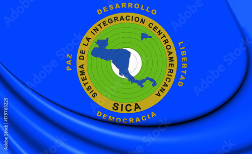 3D Flag of Central American Integration System. photo