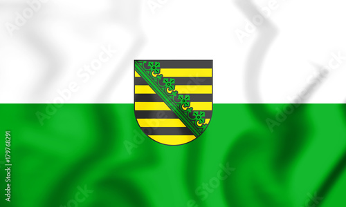 3D Flag of Saxony, Germany.