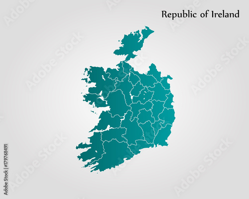 Canvas-taulu Map of Ireland