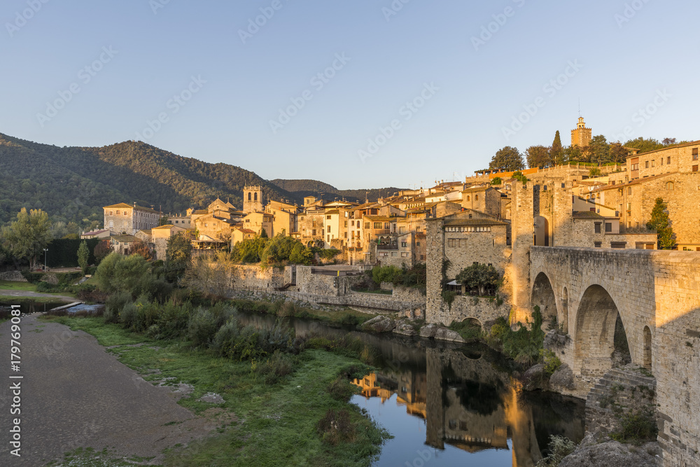 The Medieval town of Besalu at sunrise