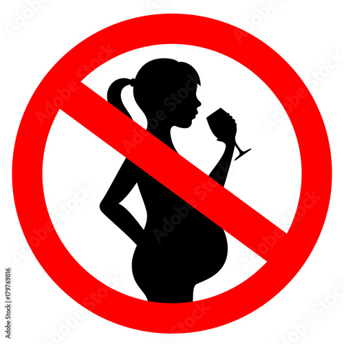 Obraz na płótnie No alcohol during pregnancy period vector sign w salonie