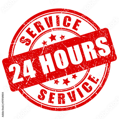 Service 24 hours vector stamp