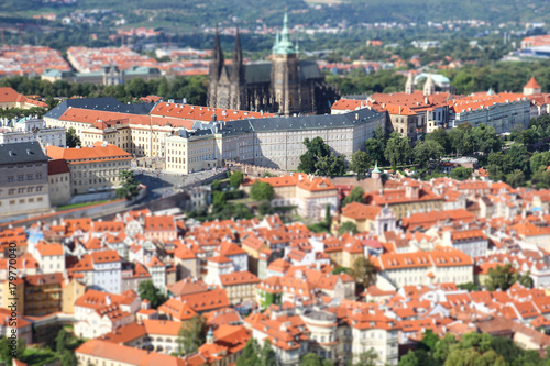 Panorama of Prague, tilt shift effect