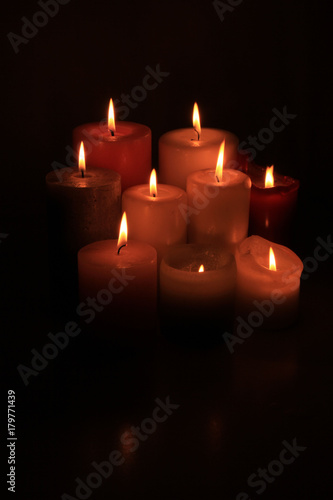 Group of burning candles