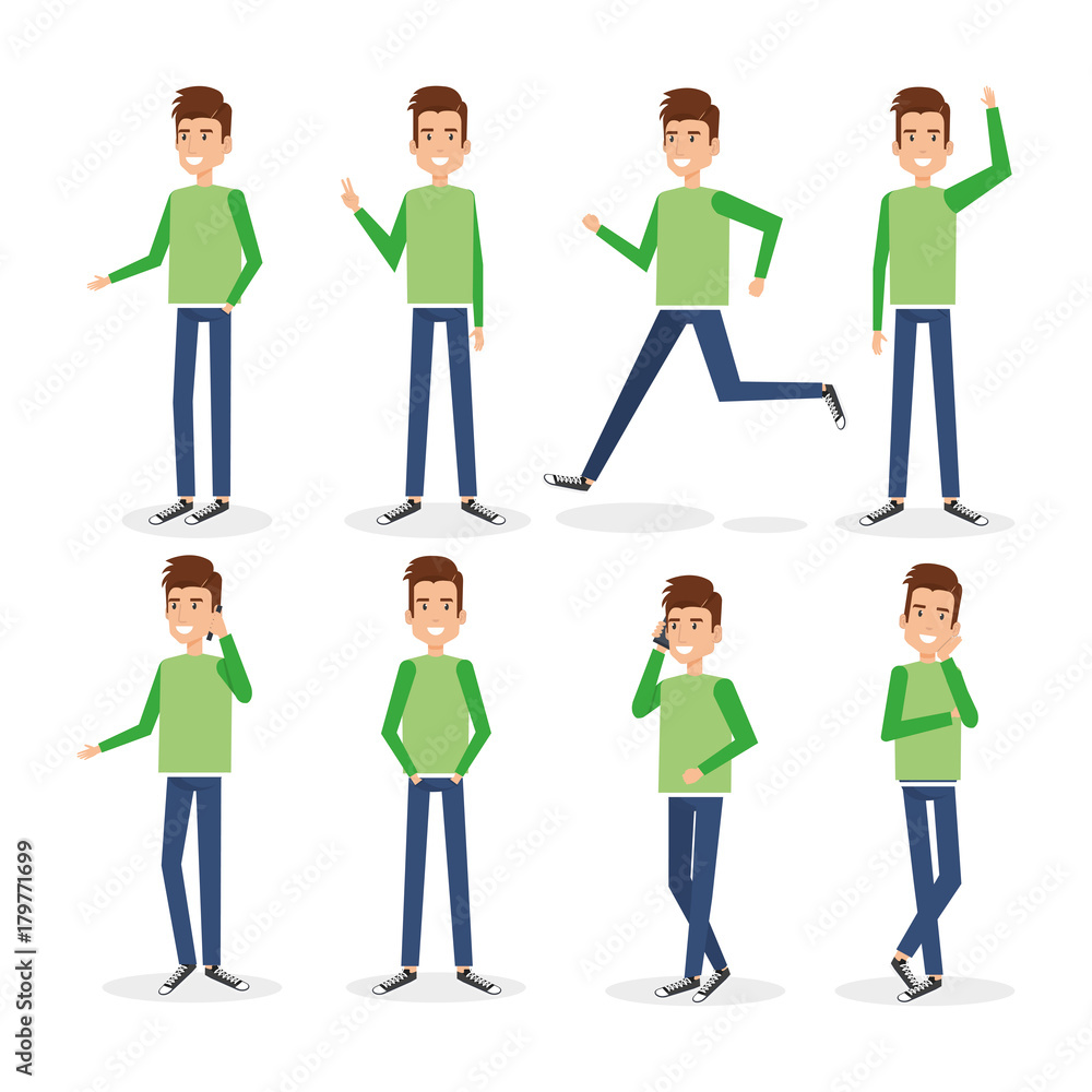 Fototapeta premium young man doing different poses