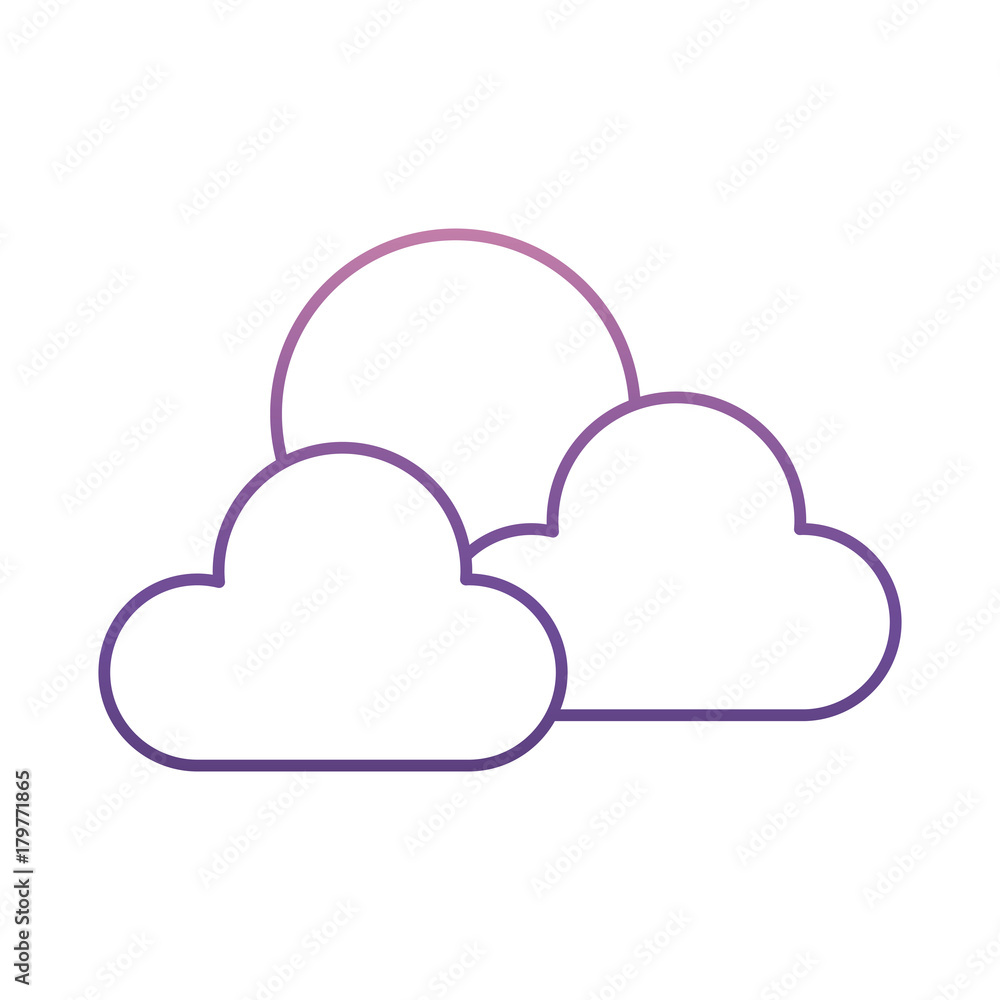 clouds and sun icon over white background vector illustration