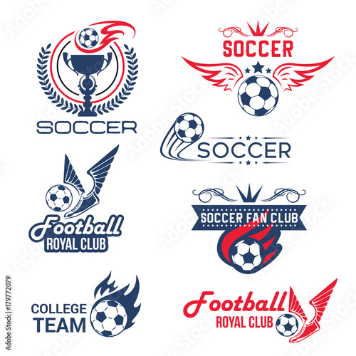 Vector soccer football club tournament icons set