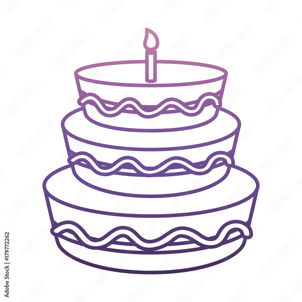 birthday cake icon over white background vector illustration