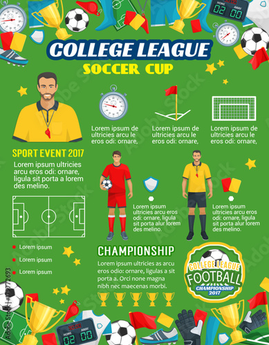 Vector poster for soccer or football league cup