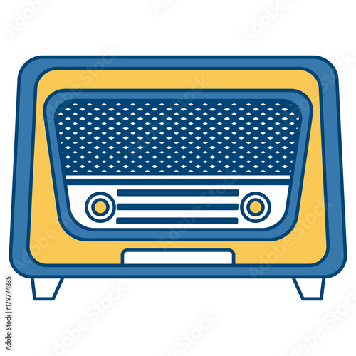 Vintage radio stereo icon vector illustration graphic design