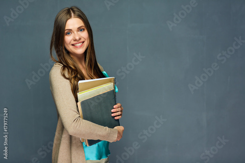 Fototapeta Smiling girl student or woman teacher portrait