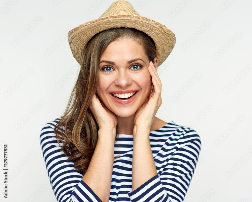 Close up beauty style portrait of smiling woman Close up beauty style portrait of smiling woman