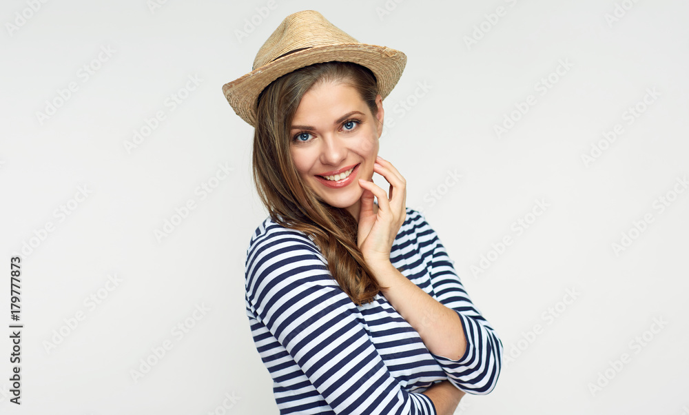 Close up beauty style portrait of smiling woman Close up beauty style portrait of smiling woman