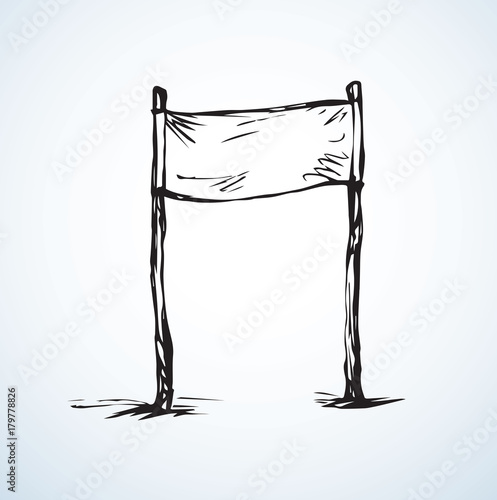Ski slalom gate. Vector drawing