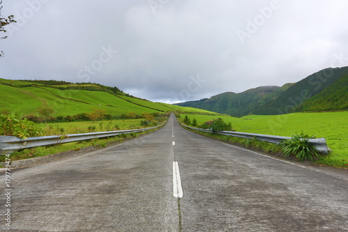 Empty roads in the countryside - Azores - Portugal
