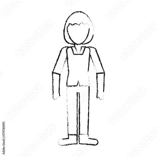 Woman avatar full body icon vector illustration graphic design