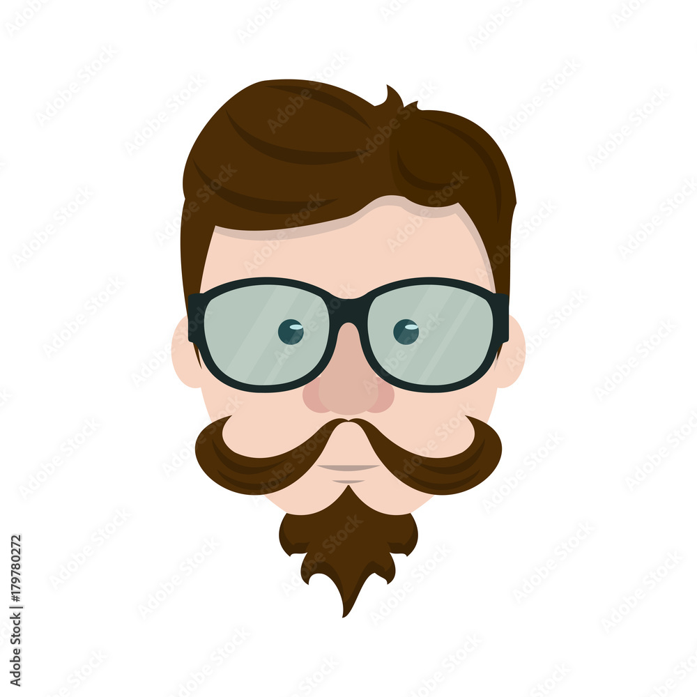 Hipster face cartoon icon vector illustration graphic design Hipster face cartoon icon vector illustration graphic design