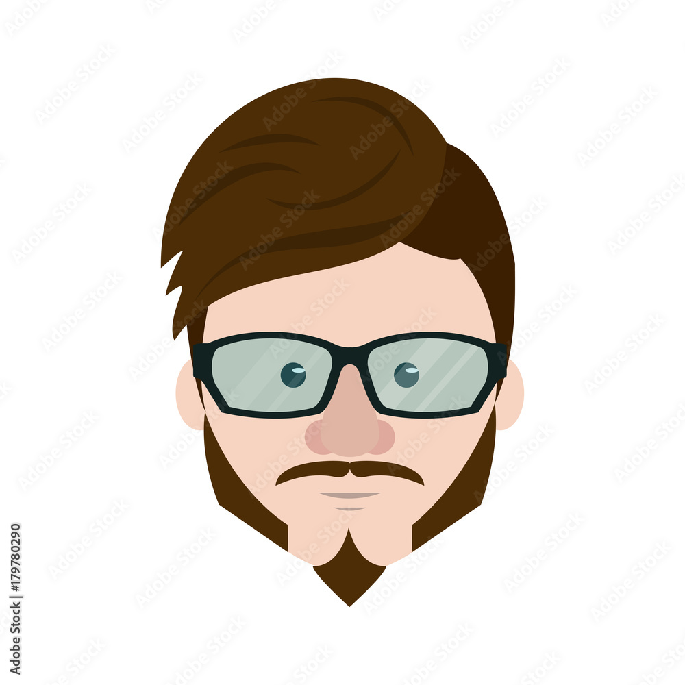 Hipster face cartoon icon vector illustration graphic design Hipster face cartoon icon vector illustration graphic design