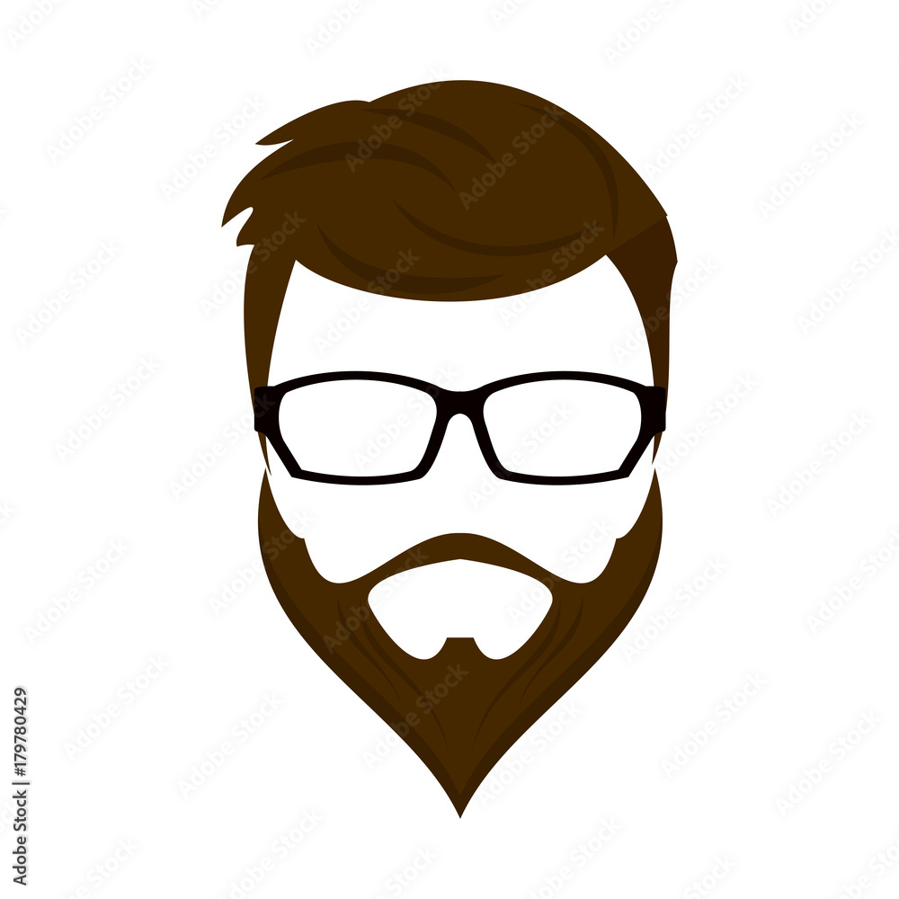 Hipster hairstyle and glasses icon vector illustration graphic design