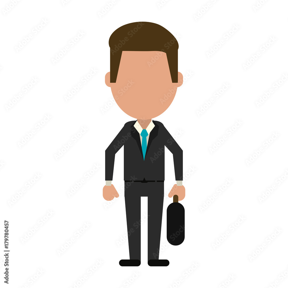 Businessman avatar full body icon vector illustration graphic design