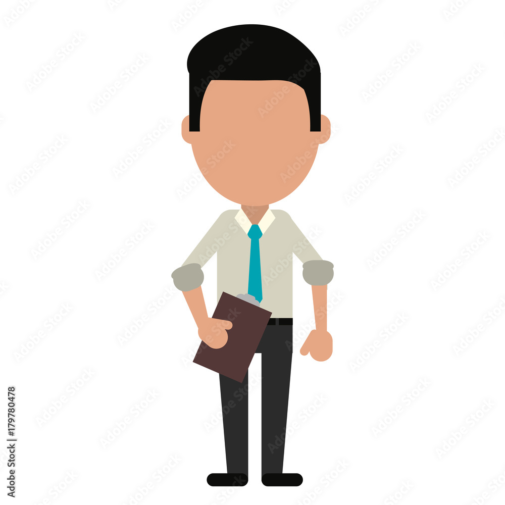 Businessman avatar full body icon vector illustration graphic design
