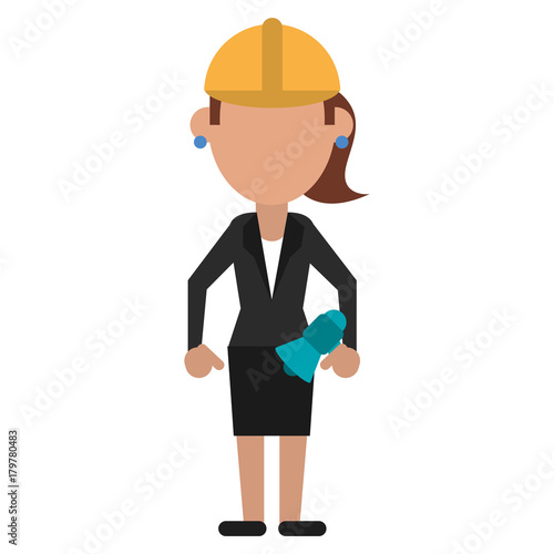 Woman architect avatar icon vector illustration graphic design