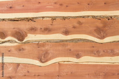 Eastern red cedar bark edge boards