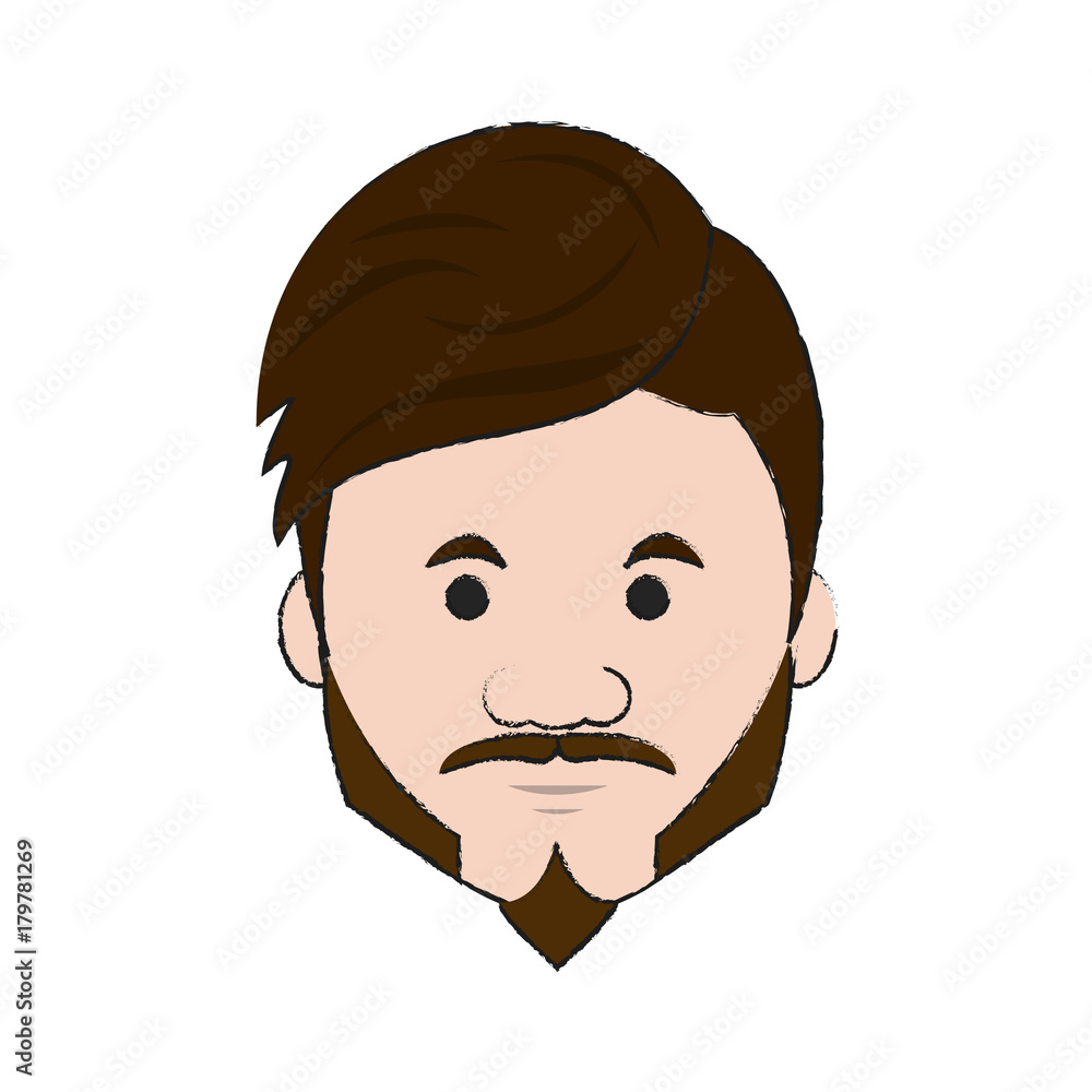 Hipster face cartoon icon vector illustration graphic design