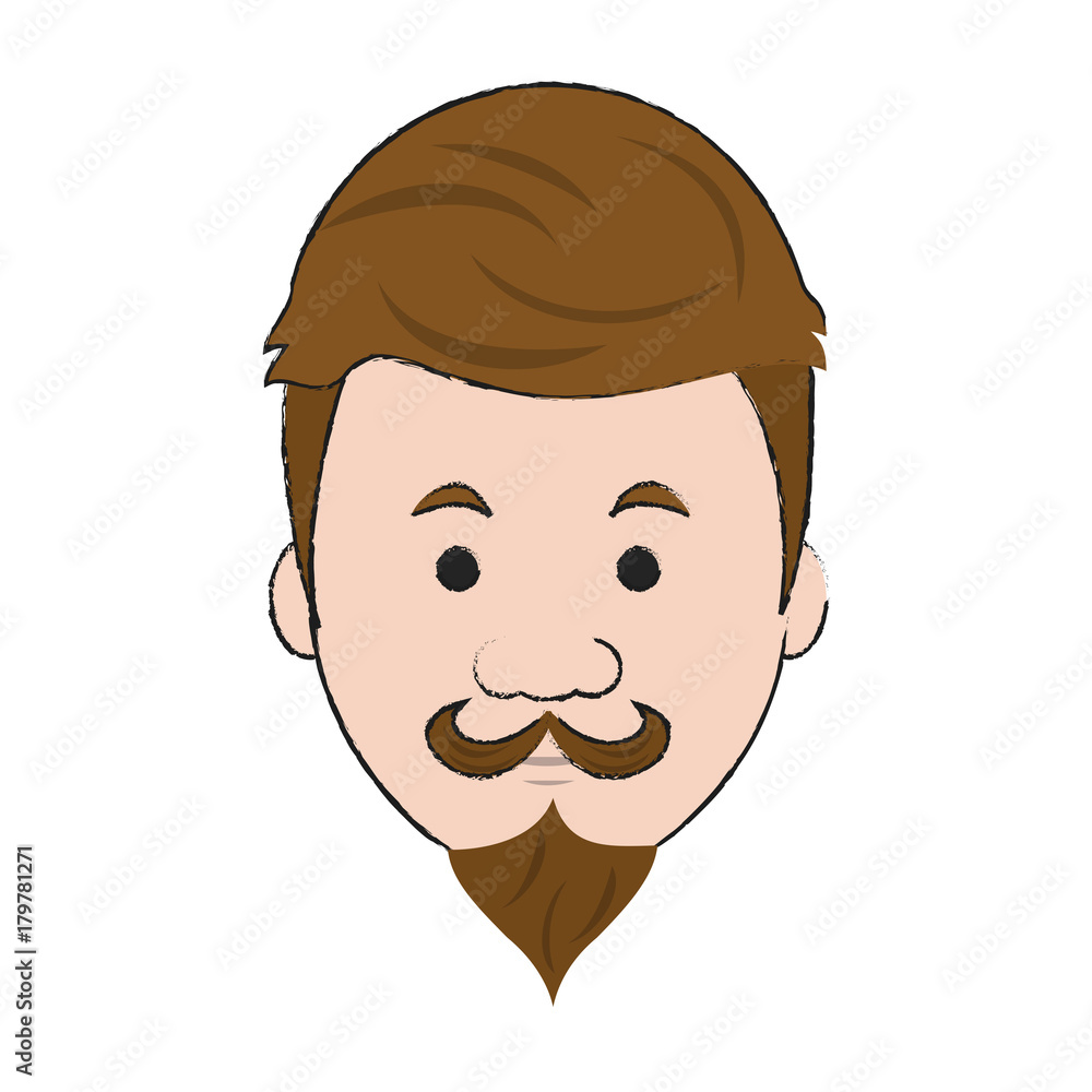 Hipster face cartoon icon vector illustration graphic design