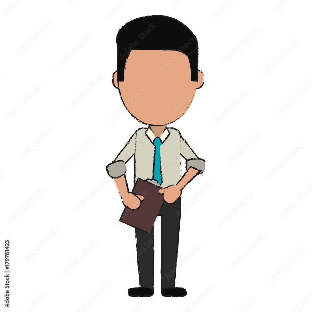 Businessman avatar full body icon vector illustration graphic design