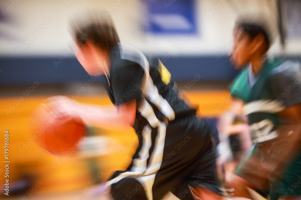 Fototapeta premium Youth basketball motion blur
