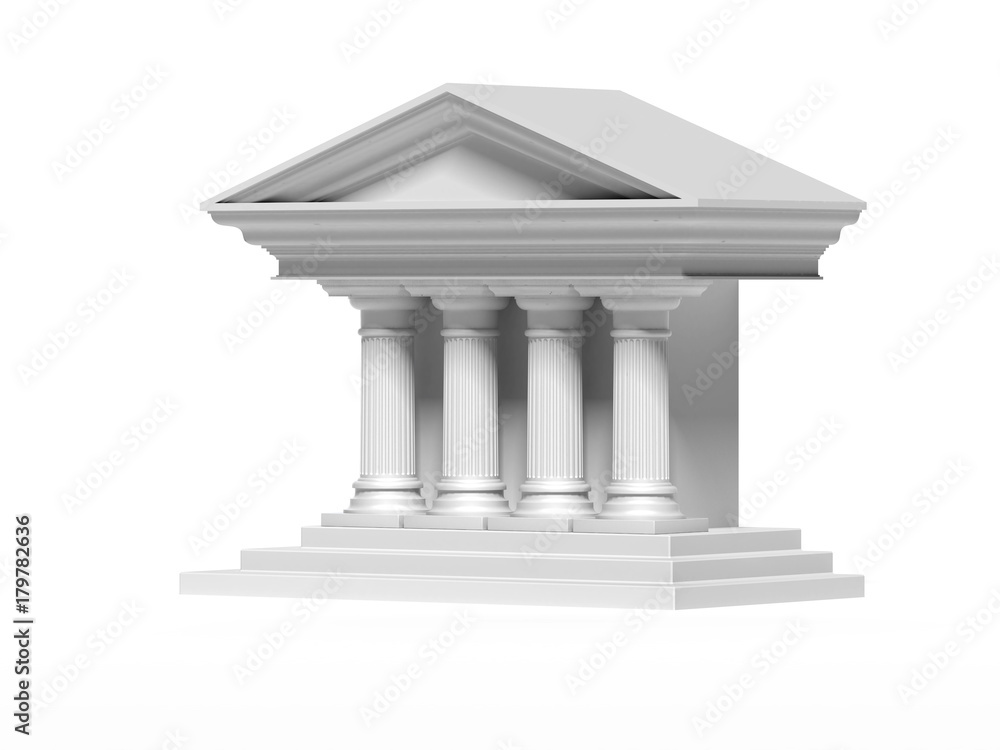 Fototapeta premium White classic building with columns. 3d rendering